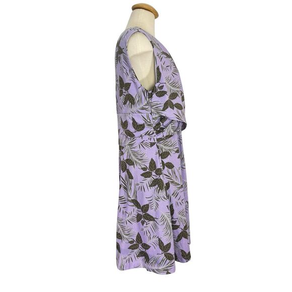 Lands End Dress Womens Size XL Petite Surplice Purple Faux Wrap Sleeveless - Picture 5 of 14